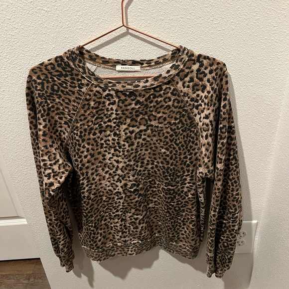 Like New Vintage Sweatshirt by Ragdoll LA in Brown Leopard/XS - Picture 3 of 6